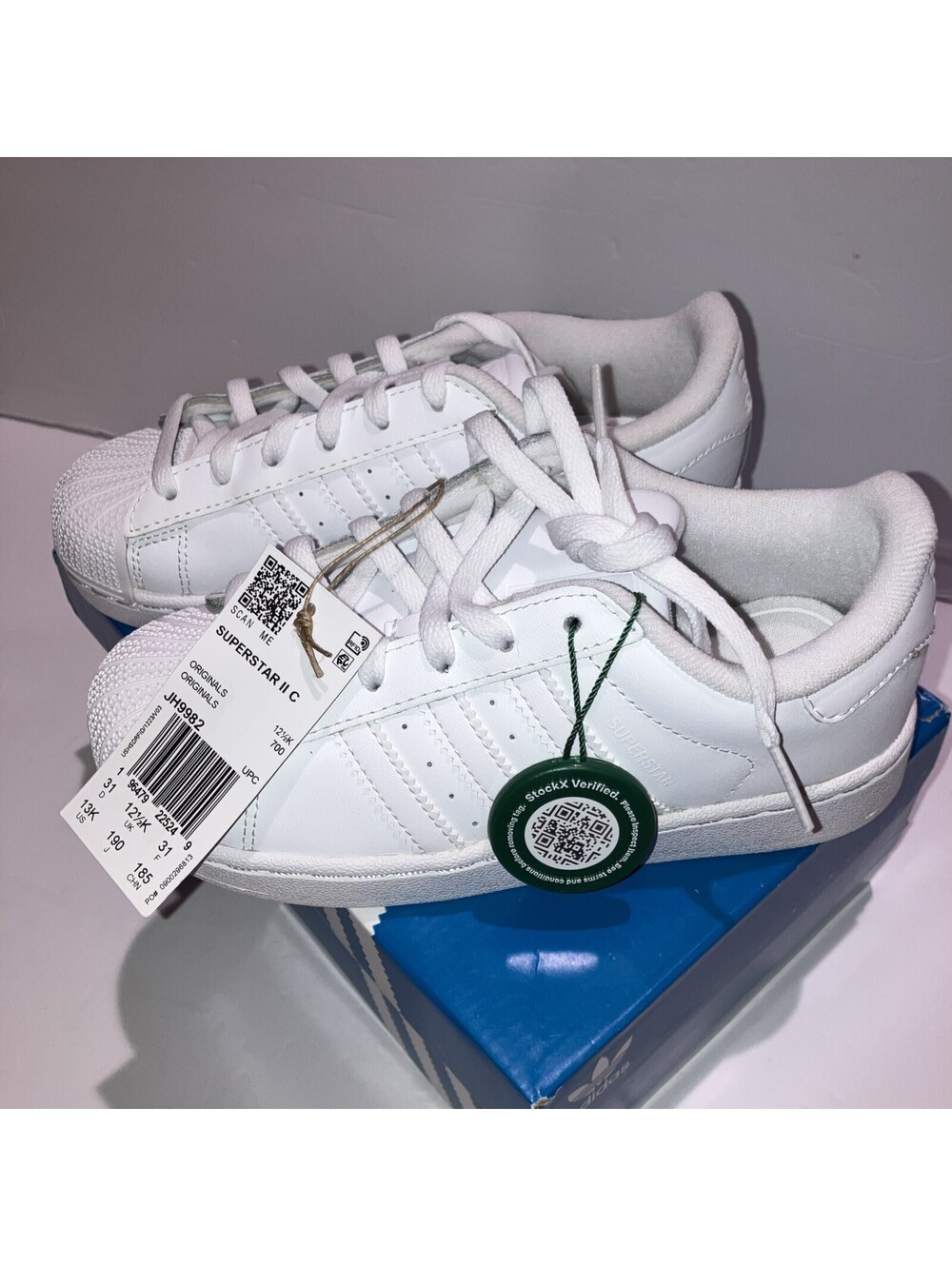 adidas Superstar II CF EL I 13K Kids White/White Toddler Sneaker Shoe JH9986 NEW - Picture 6 of 8